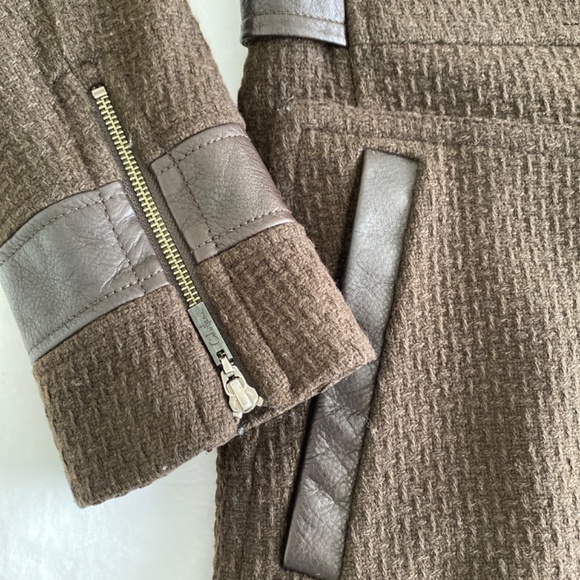 Cole Haan wool and leather trim coat - Picture 4 of 5